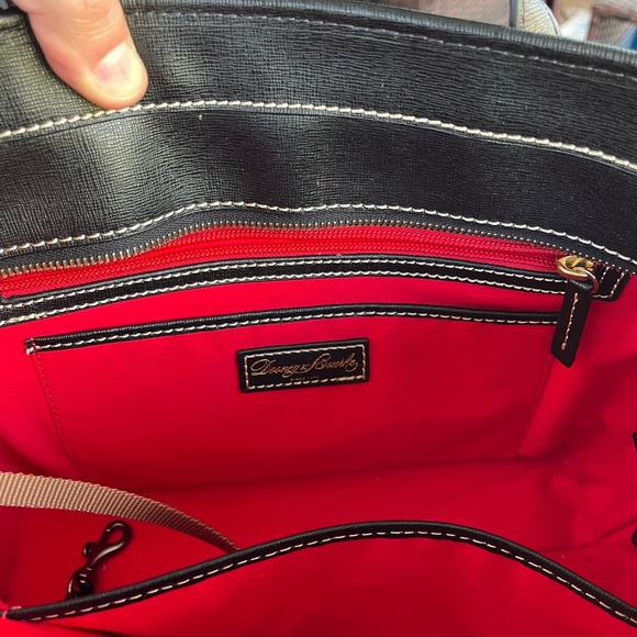 Dooney & Bourke Black Tote with Pink Twilly - Picture 3 of 6